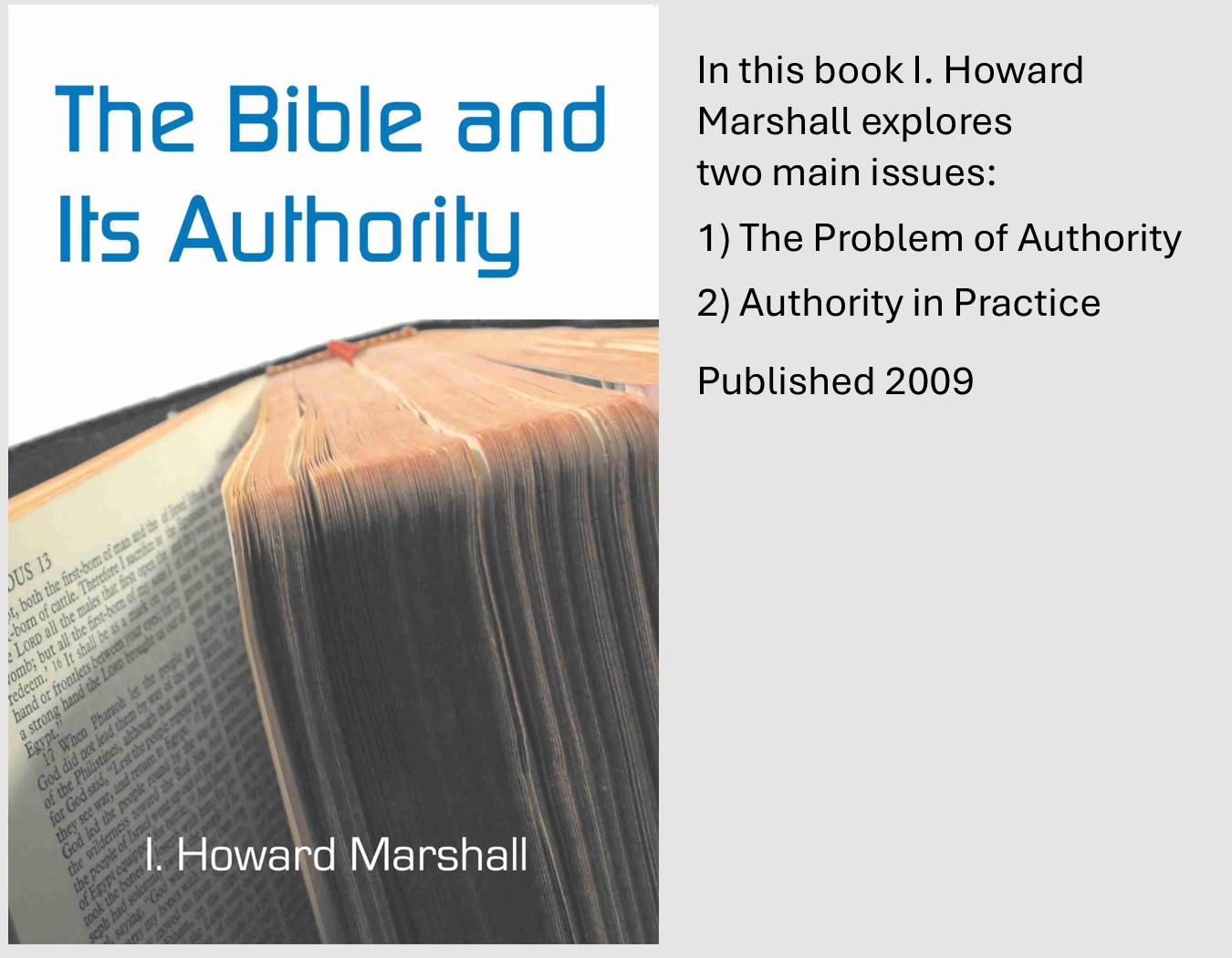 The Bible and It's Authority P